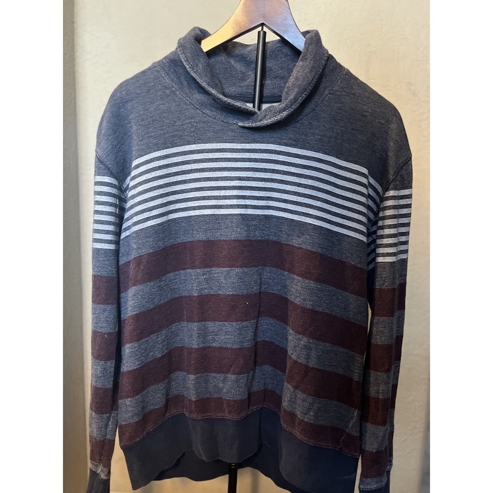 Marc Ecko Men's XL Striped Cotton Knit Cowl Neck Pullover Sweater